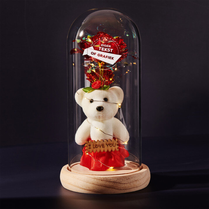eigen project - Een eeuwige roos met teddybeer