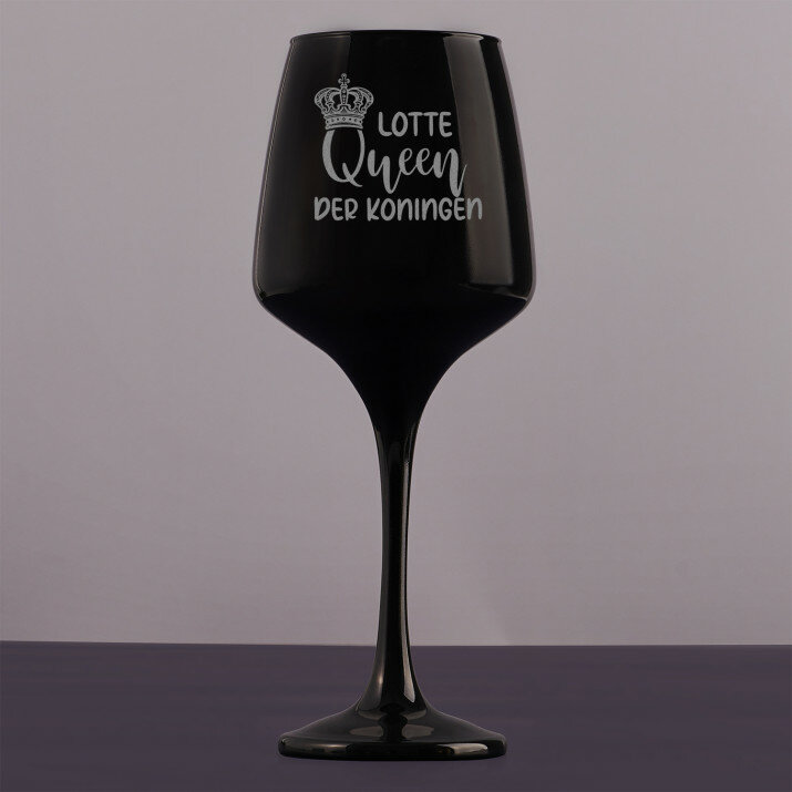 Koning der koningen - Zwarte wijnglas