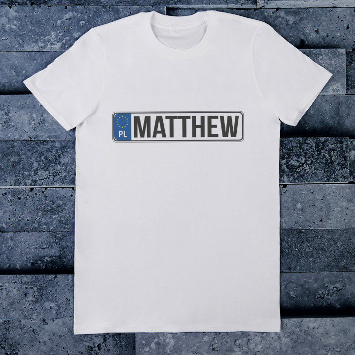 Kenteken naam - Heren t-shirt