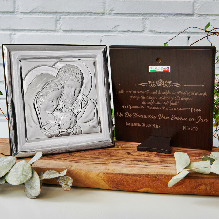 sterk met liefde - Zilveren Beeld- De Heilige Familie- Vierkant