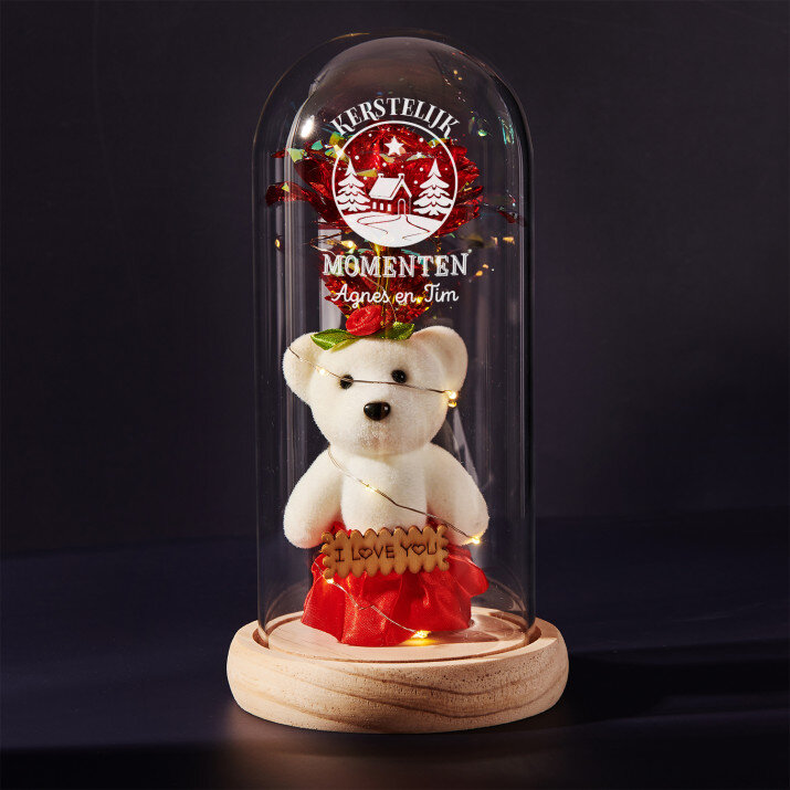 kerstelijk momenten - Een eeuwige roos met teddybeer