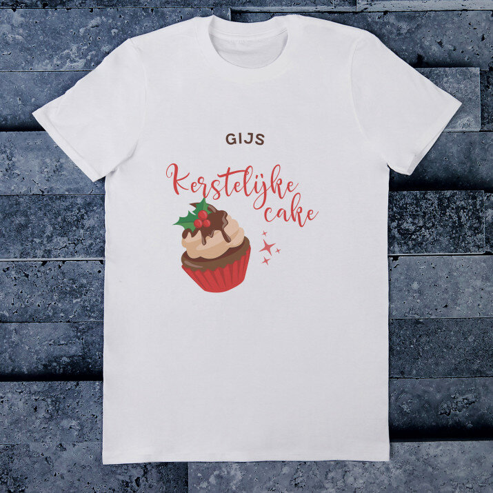 Kerstelijke cake - Heren t-shirt