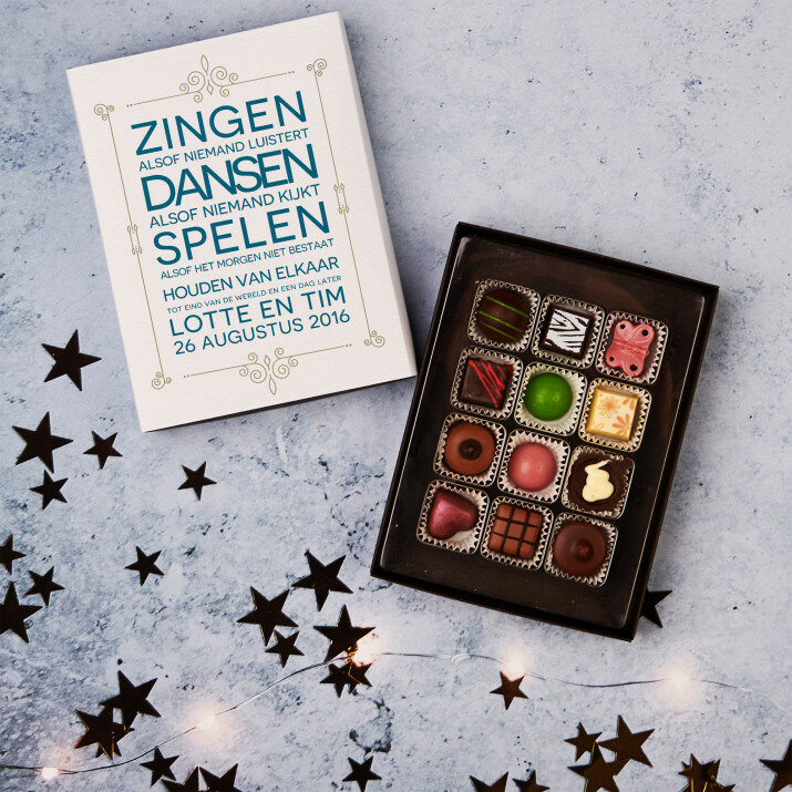 Geluk heeft jou naam - Pralines van belgische chocolade