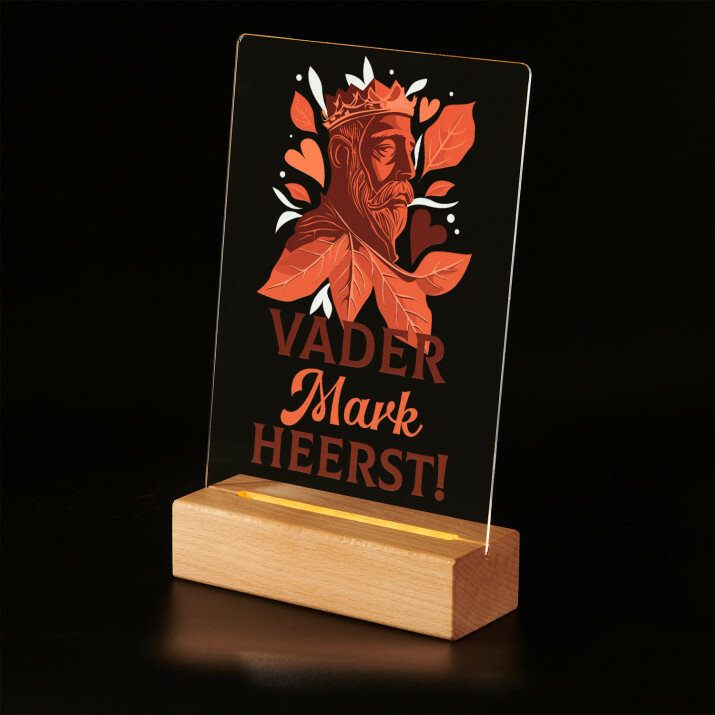Vader heerst - Afdruk op acrylglas met LED- standaard