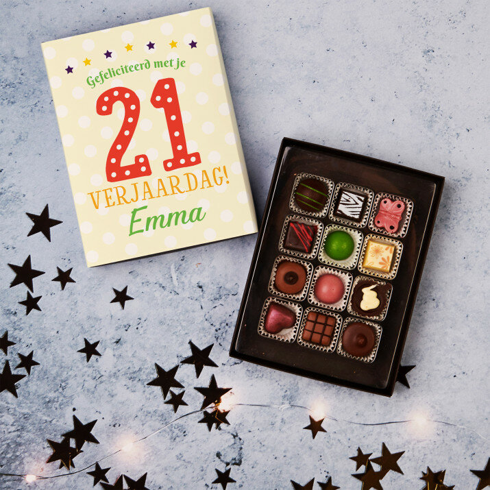 Verjaardag varen - Pralines van belgische chocolade