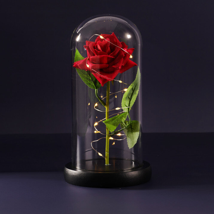 Euwige roos in glas