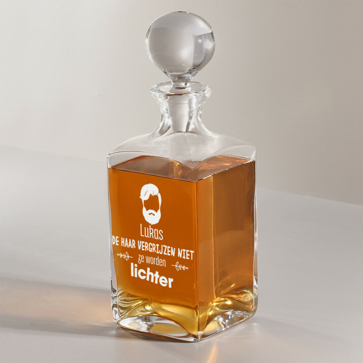 Haren vergrijzen niet - Whisky karaf