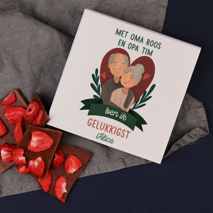 Met grootouders - Chocolade met aardbeien