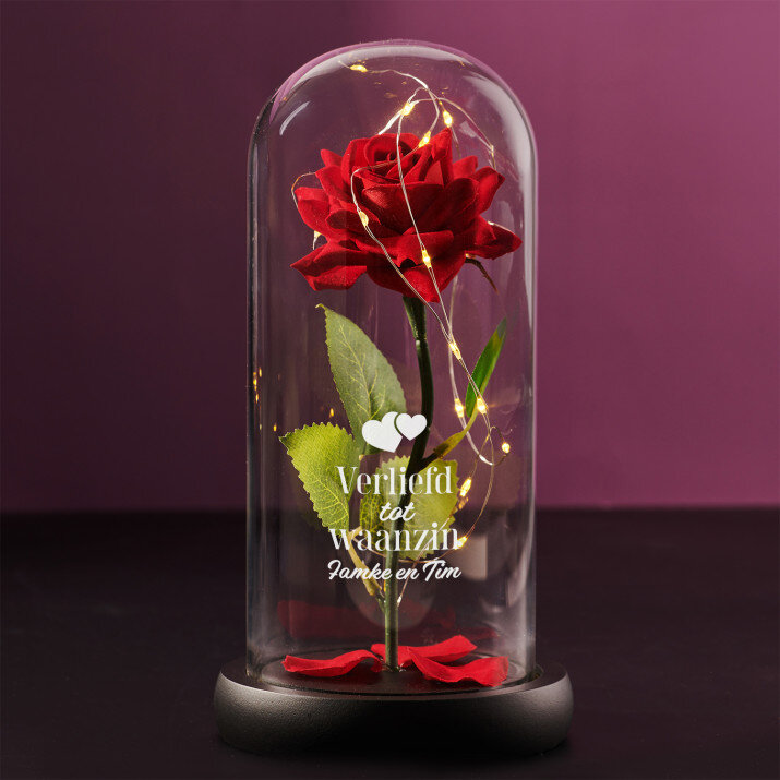verliefd tot waanzin - Euwige roos in glas