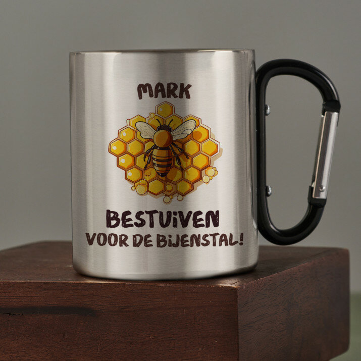 Bestuiven voor de bijenstal - Stalen mok