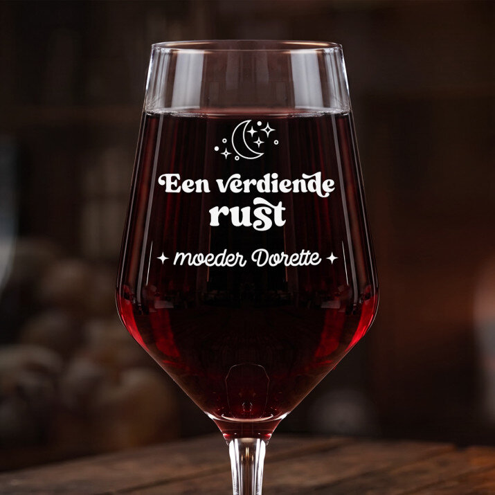 een verdiende rust - Groot wijnglas