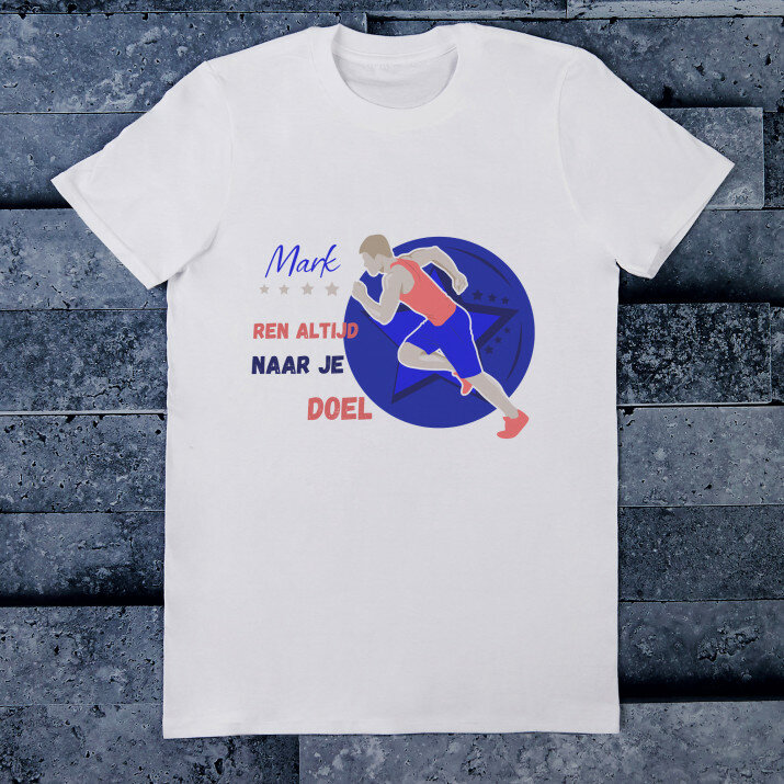 Ren altijd naar je doel - Heren t-shirt