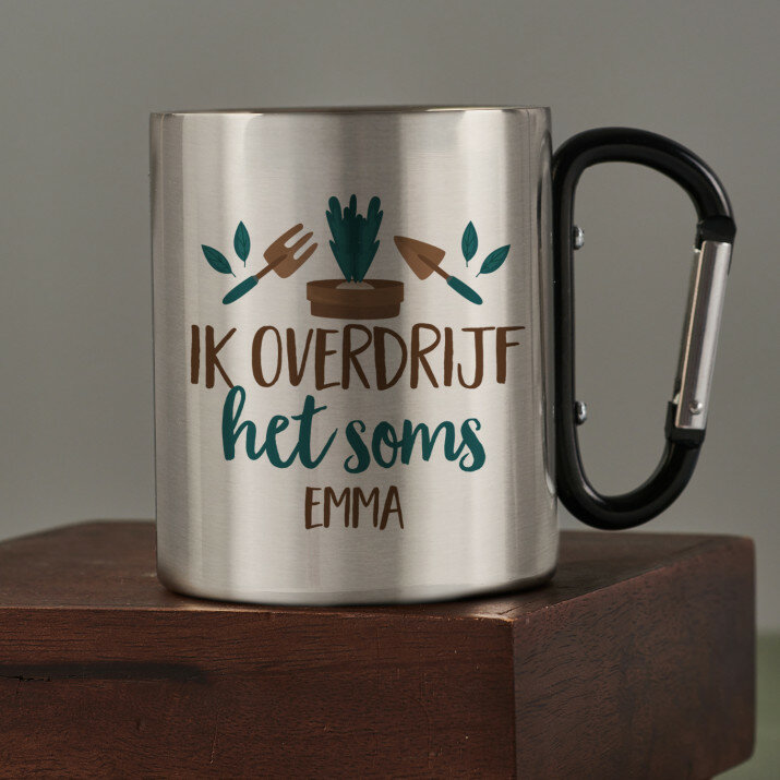 Ik overdrijf het soms - Stalen mok