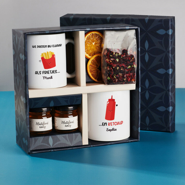Cadeauset voor vriendin met mokken voor koppels