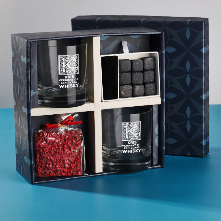Cadeauset met voor de echtgenoot whisky glazen