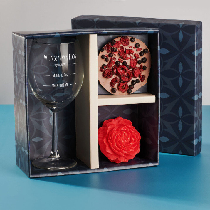 Cadeauset Voor haar met wijnglazen