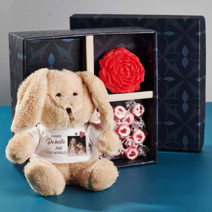 Cadeauset met voor de zus een knuffeldier