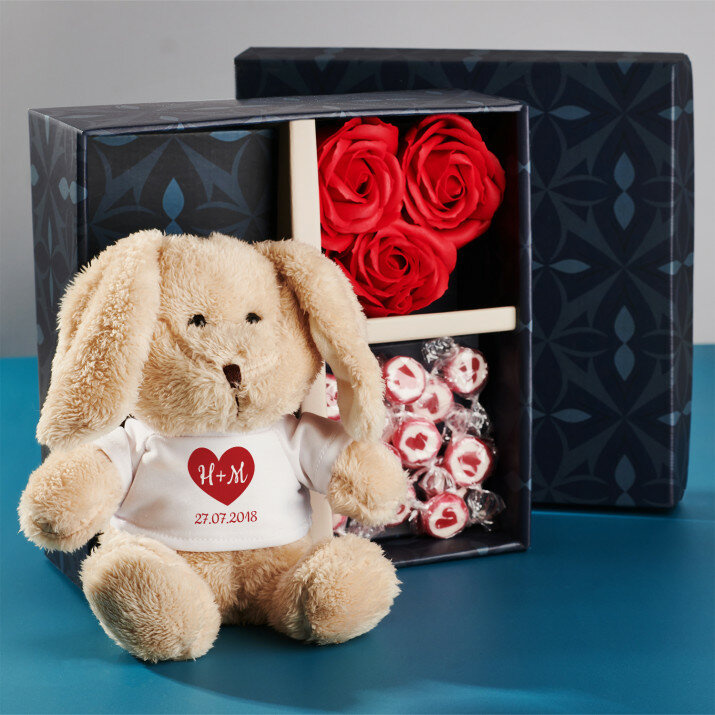 Cadeauset met voor de echtgenote een knuffeldier