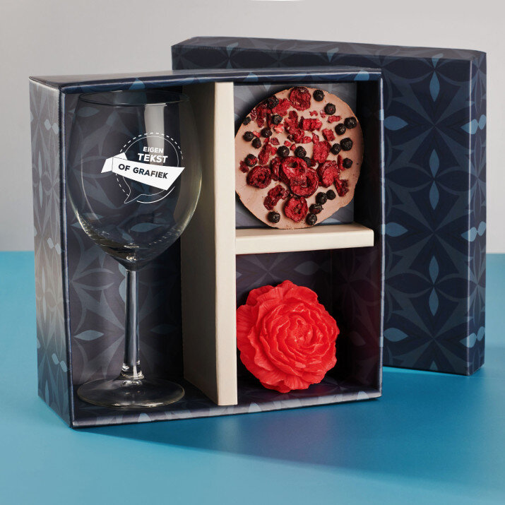 Cadeauset eigen project met wijnglazen