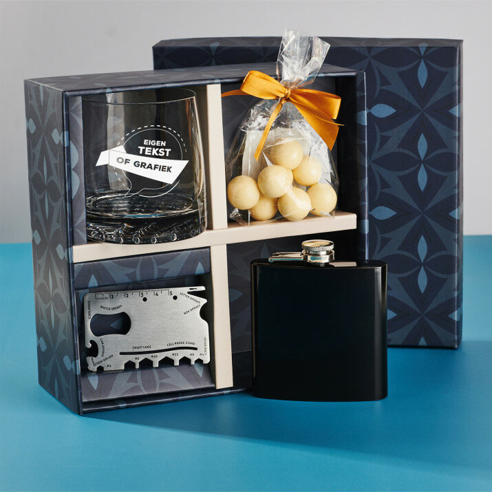 Cadeauset met eigen project glas whisky