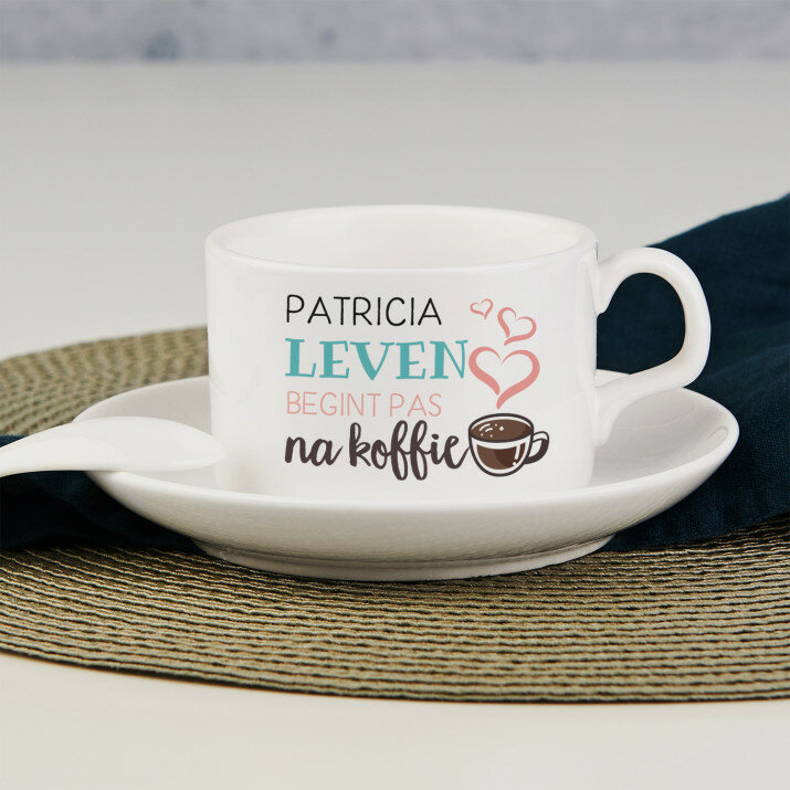 Leven na koffie - Kopje met schotel