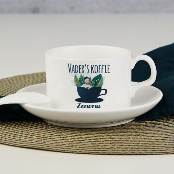 Vader`s koffie - Kopje met schotel