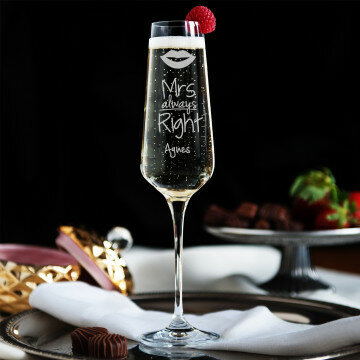 Mevr altijd gelijk - Champagne glas