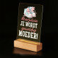 Je wordt geweldig moeder - Afdruk op acrylglas met LED- standaard