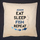 Eat, sleep, fish - Kussen