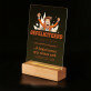 Gefeliciteerd en succes - Afdruk op acrylglas met LED- standaard