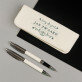 Schrijfset in lederen etui - Naam achternaam