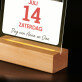 Pagina uit de kalender foto - Afdruk op acrylglas met LED- standaard