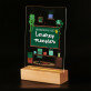Lerares meester - Afdruk op acrylglas met LED- standaard