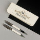 Schrijfset in lederen etui - Monogram naam en achternaam