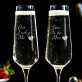 verloofden - twee gegraveerde champagneglazen