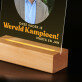 Onze vader is wereld kampioen - Afdruk op acrylglas met LED- standaard