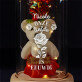 onze liefde is eeuwig - Een eeuwige roos met teddybeer