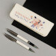 Schrijfset in lederen etui - Mevrouw ingenieur