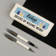 Schrijfset in lederen etui - Succes op nieuwe werk