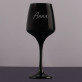 Jou naam elegant - Zwarte wijnglas