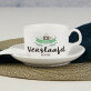 Verslaafd aan koffie - Kopje met schotel