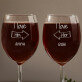 We love each other - Twee gegraveerde wijngalzen