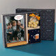 Cadeauset voor de opa met afdruk op glas en noten in witte chocolade