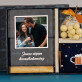Cadeauset voor de echtgenoot met afdruk op glas en noten in witte chocolade