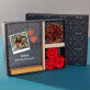 Cadeauset met voor de geliefden afdruk op glas en chocolade