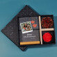 Cadeauset met voor de geliefden afdruk op glas en chocolade