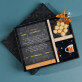 Cadeauset voor de soldaat met afdruk op glas en noten in witte chocolade
