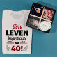 Cadeauset voor de 40ste verjaardag met heren t-shirt