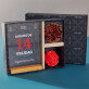Cadeauset met voor de huwelijksverjaardag afdruk op glas en chocolade
