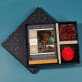 Cadeauset met voor de bruiloft afdruk op glas en chocolade